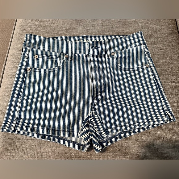 American Eagle AE Ne(x)t Level Stretch striped denim shorts. NWT Size 6 - Picture 2 of 4